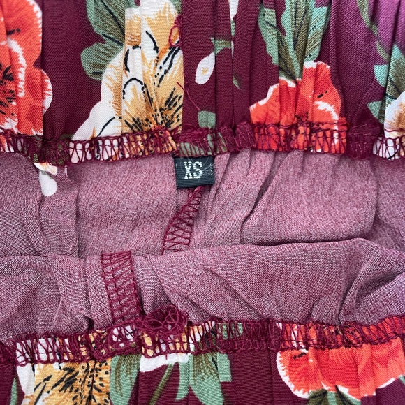 Miss Moly Floral belted shorts - Burgundy - XS - Picture 5 of 5